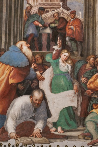 Disputace svaté Kateřiny s filozofy, 1530-32 (freska) (detail 3601450) od Giovanni Antonio Pordenone