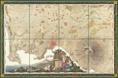 Mapa okolí Neapole z roku 1793 od Giovanni Antonio Rizzi Zannoni