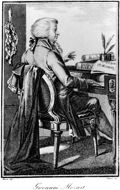 Wolfgang Amadeus Mozart, rakouský skladatel, c1784-1827 od Giovanni Antonio Sasso
