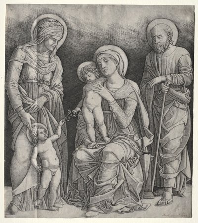 Svatá rodina se svatou Alžbětou a dítětem sv. Jana Křtitele od Giovanni Antonio da Brescia