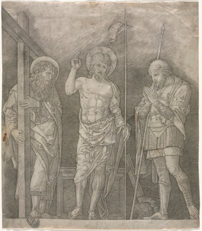 Vzkříšený Kristus mezi svatým Ondřejem a Longinem od Giovanni Antonio da Brescia
