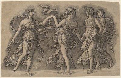 Čtyři tančící múzy od Giovanni Antonio da Brescia, after Andrea Mantegna