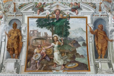Ulysses a Minerva, kolem 1560 (freska) od Giovanni Battista Castello