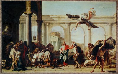 Kristus uzdraví ochrnutého... od Giovanni Battista (1696-1770) Tiepolo