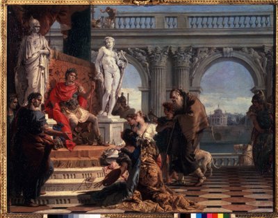 Maecenas představující umění Augustovi. Caius Cilnius Maecenas (nebo Mecene) (kolem 70 př. od Giovanni Battista Tiepolo