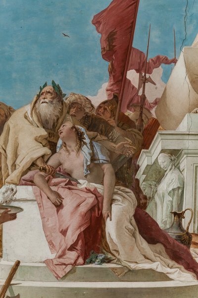 Palazzina (kleines Gebäude), die Eingangshalle: "Das Opfer der Iphigenie" (Detail) von Giovanni-Battista Tiepolo