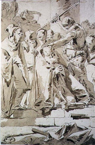 Dekapitace biskupa (pero a inkoust na papíře) od Giovanni Battista Tiepolo