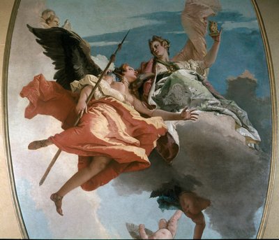 Alegorie síly a poznání Malba Giambattisty Tiepola (1696-1770) 1743 ne. 479x251 cm Udine, Občanské muzeum od Giovanni Battista Tiepolo