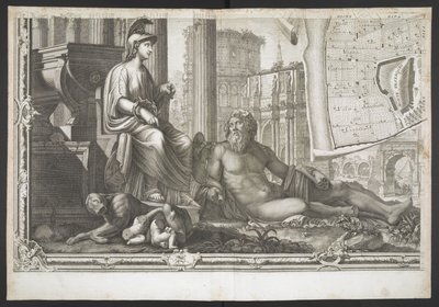 Figury a sochy z Nového plánu Říma, které přinesl G. Nolli od Giovanni Battista (after) Nolli