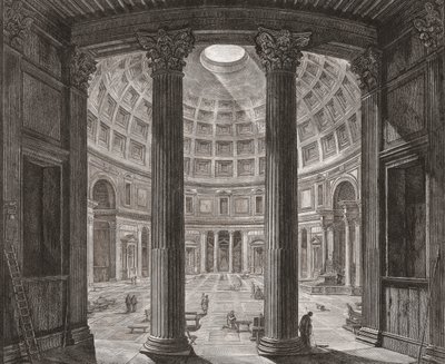 Interiér Pantheonu, Řím, Itálie. Piranesi. od Giovanni Battista (after) Piranesi