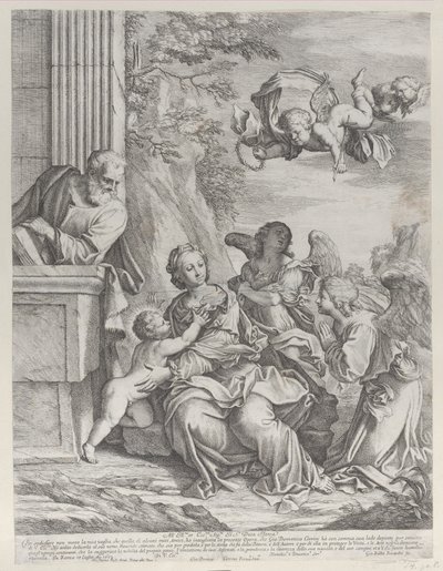 Svatá rodina s anděly vpravo a nad hlavou, 1652. od Giovanni Battista Beinaschi