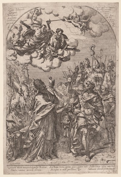 Attila u bran Říma od Giovanni Battista Bracelli, after Alessandro Algardi