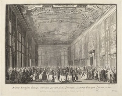 Doge baví zahraniční velvyslance na banketu, 17631766. od Giovanni Battista Brostoloni