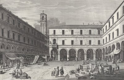Pohled na náměstí poblíž kostela San Giacomo, 1763., 1763. od Giovanni Battista Brostoloni