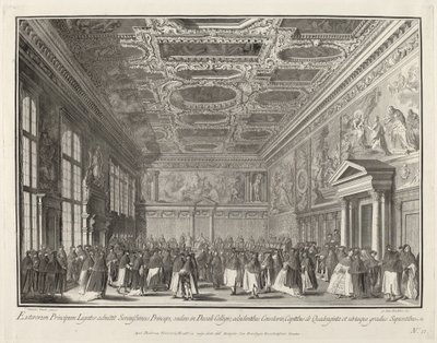 Přijetí dóžetem zahraničních velvyslanců v Sala del Collegio od Giovanni Battista Brustolon after Canaletto