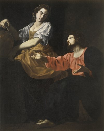 Samaritán u studny od Giovanni-Battista Caracciolo