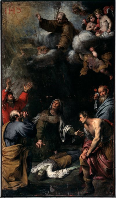 Zázrak svatého Bernardina ze Sieny (olej na plátně od Giovanni Battista Carlone