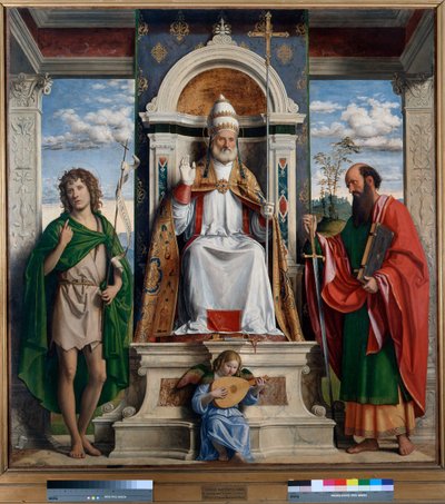 Svatý Petr na trůn se svatým Janem Křtitelem a svatým Pavlem od Giovanni Battista Cima da Conegliano