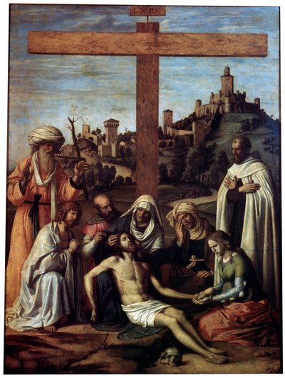 Oplakávání nad Kristem s karmelitánským mnichem, c1510. od Giovanni Battista Cima da Conegliano