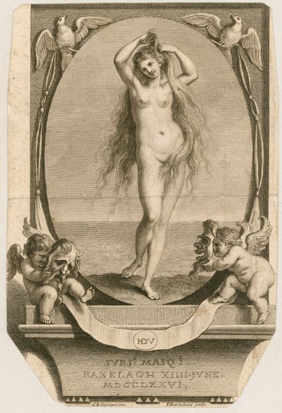 Vstupenka na maškarní ples v Ranelagh, Londýn, 14. června 1776 od Giovanni Battista Cipriani