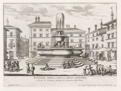 Fontána Pantheonu na náměstí Piazza della Rotonda te Rome Fontána na náměstí Piazza della Rotonda (název na objektu) Fontány Říma (název série) Fonteinen van Rome (název série) od Giovanni Battista Falda