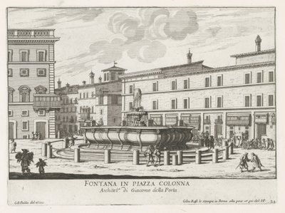 Fontein na Piazza Colonna te Rome Fontána na náměstí Piazza Colonna (název na objektu) Fontány Říma (název série) Fonteinen van Rome (název série) od Giovanni Battista Falda