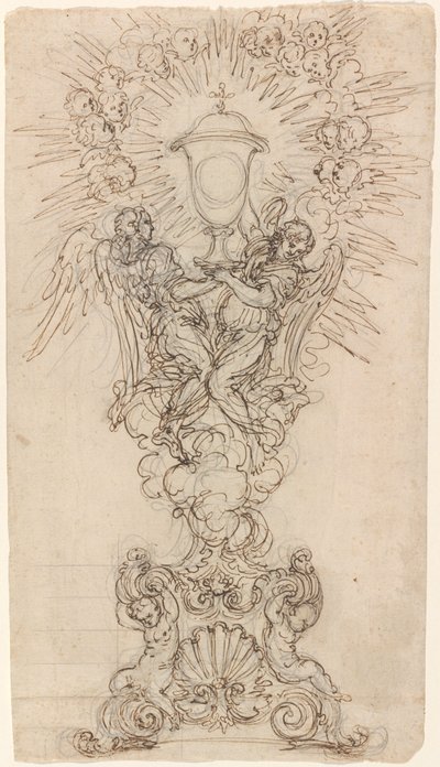 Monstrance se dvěma anděly podpírajícími kalich od Giovanni Battista Foggini
