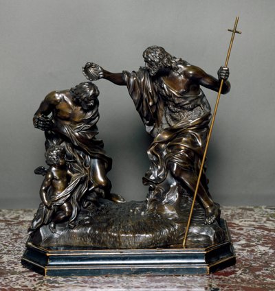 Ježíšův křest. Bronzová socha od Giovanni Battista Foggini