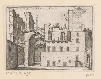 Resten van het Serapeum te Rome Cartille of Cardinal di Fiorenza Leone XI (titul na předmětu) Gezichten op Rome (název série) Některé pohledy a perspektivy neobydlených míst v Římě (název série) od Giovanni Battista Mercati