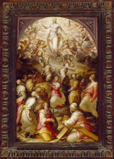 Kristus ve slávě se sv. Anežkou a Helenou, 16. století od Giovanni Battista Naldini