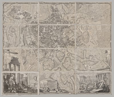 Nová mapa Říma, kterou vynesl na světlo Giambattista Nolli v roce MDCCXLVII, známá jako La Pianta Grande di Roma od Giovanni Battista Nolli