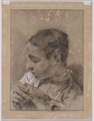 Hlava mladého muže v profilu s knihou, c. 173040. od Giovanni Battista Piazzetta