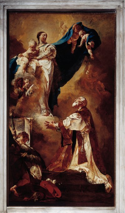 Panna se zjevuje svatému Filipu Nerimu (olej na plátně od Giovanni Battista Piazzetta