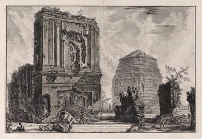 A. Pohled na hrob Pisone Liciniano na l od Giovanni Battista Piranesi