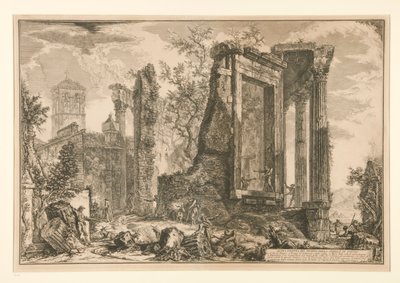 Další pohled na chrám Sibyly v Tivoli, z Vedute di Roma od Giovanni-Battista Piranesi
