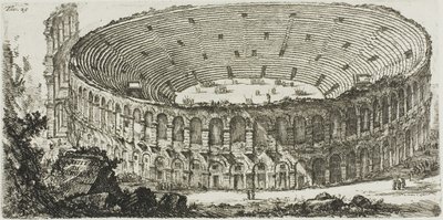 Amfiteátr Verona, deska 25 z některých pohledů na triumfální oblouky a další památky od Giovanni Battista Piranesi