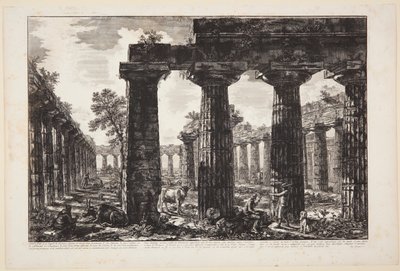 Jiný pohled na průčelí pronaa nakreslené a popsané v tabuli V [...] od Giovanni Battista Piranesi