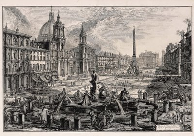 Pohled na Piazza Navona v Římě (z: Vedute di Roma) od Giovanni Battista Piranesi