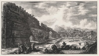 Pohled na pozůstatky Castro Pretorio v Hadriánově vile v Tivoli od Giovanni Battista Piranesi