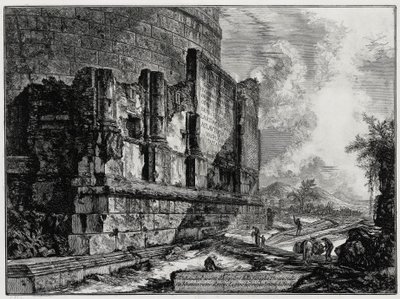 Pohled na pozůstatky hrobky Plautiů u Tivoli (z: Vedute di Roma) od Giovanni Battista Piranesi