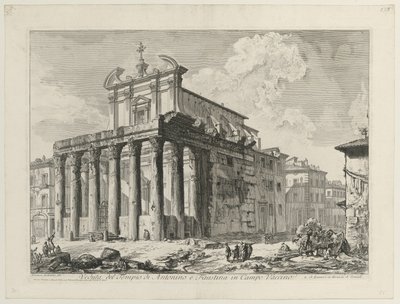 Pohled na chrám Antonina a Faustiny od Giovanni Battista Piranesi