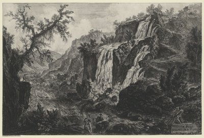 Pohled na vodopád v Tivoli (z: Vedute di Roma) od Giovanni Battista Piranesi