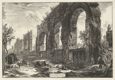 Aquaduct van Nero te Rome Zbytky neronských akvaduktů, které chtěli zničit na stáří (...) (název na předmětu) Gezichten op Rome (název série) Pohledy na Řím navrhl a vyryl Giambattista Piranesi architekt Ve (nez) iano (ser od Giovanni Battista Piranesi