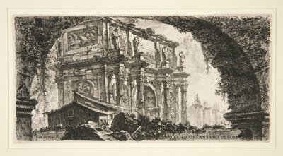 Konstantinův oblouk v Římě, z Několika pohledů na triumfální oblouky a jiné památky od Giovanni Battista Piranesi