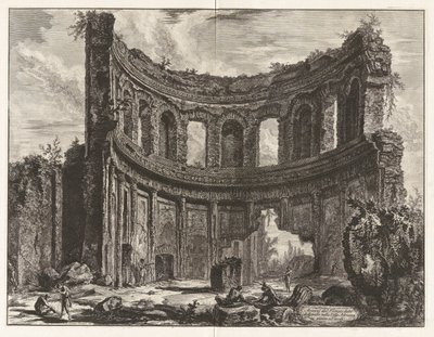 Pozůstatky chrámu, o kterém se říká, že je z Apollóna v Hadrianovi od Giovanni Battista Piranesi