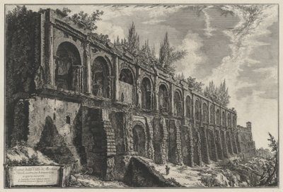 Pozůstatky Maecenatovy vily v Tivoli, postavené z travertinu technikou opus incertum od Giovanni Battista Piranesi