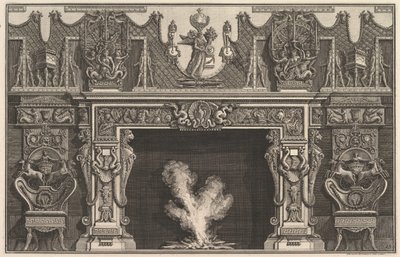 Pták ve skořápce uprostřed překladu, s vlysem trofejí, převýšený..., 1769 . od Giovanni Battista Piranesi