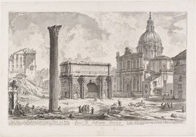 Oblouk Septimia Severa od Giovanni Battista Piranesi