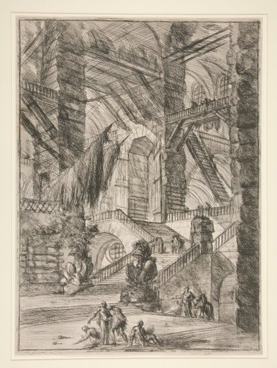 Carceri, VIII: Schodiště s trofejemi od Giovanni Battista Piranesi