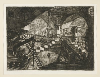 Carceri, XI: Oblouk s mušlovým ornamentem od Giovanni Battista Piranesi